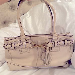 Coach off-white leather handbag